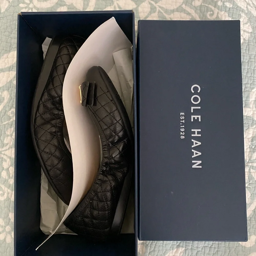 Cole Haan Tali Bow Quilted Bow Ballet Flats